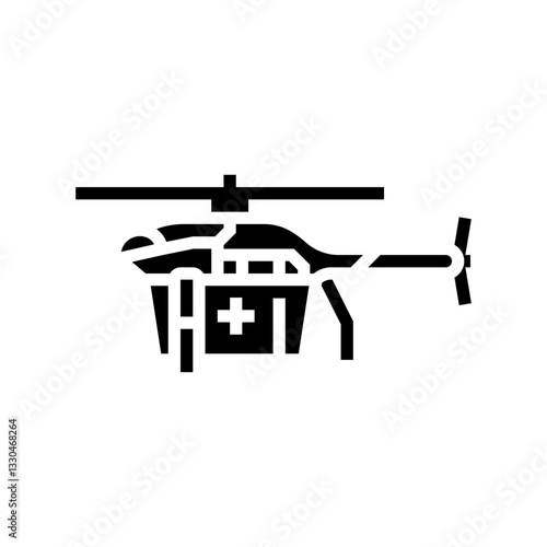 medical drone healthcare innovation glyph icon vector illustration