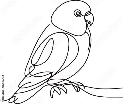 Lovebird Line Drawing Vector Art