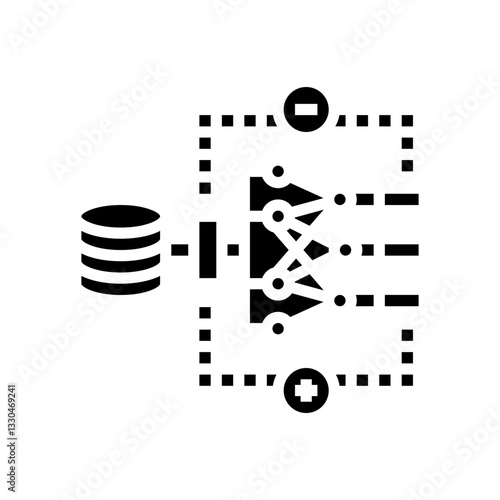 reinforcement learning machine glyph icon vector illustration