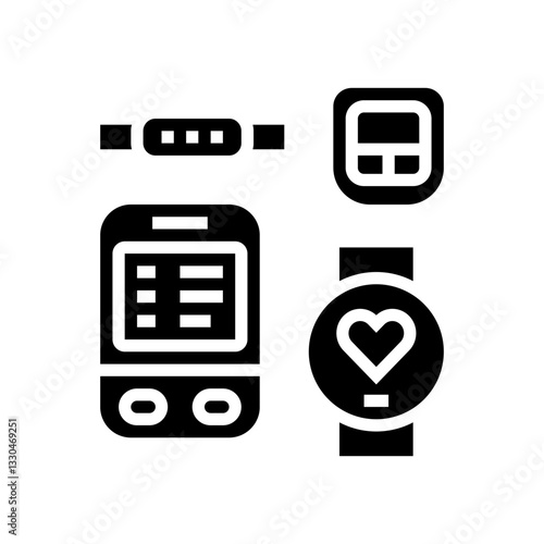 remote diagnostics tool healthcare innovation glyph icon vector illustration