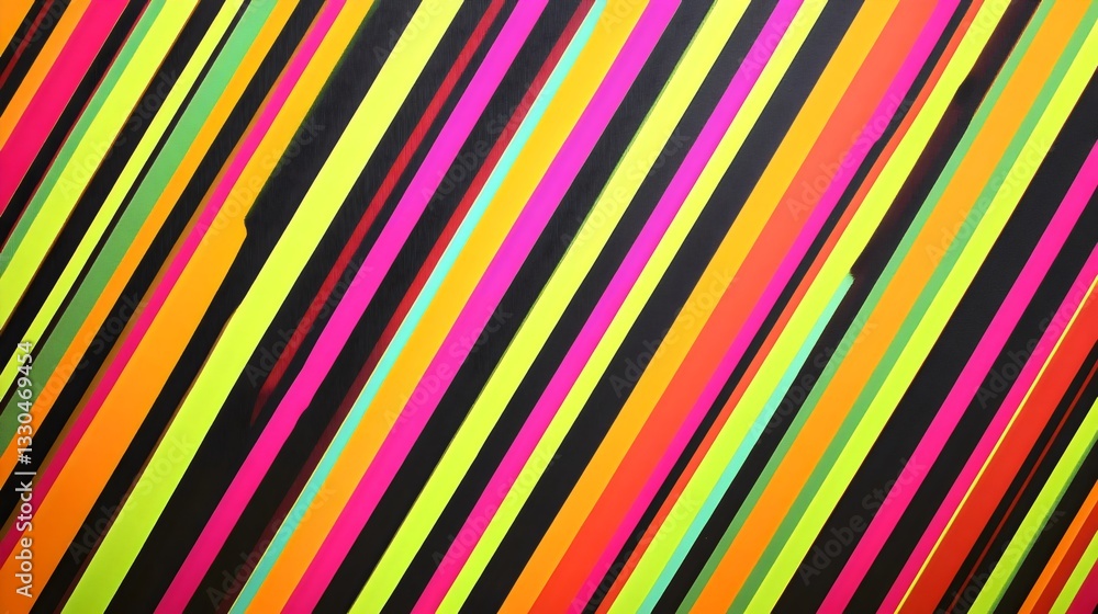Obraz premium Dynamic stripe pattern in neon colors, bold contrast (2)