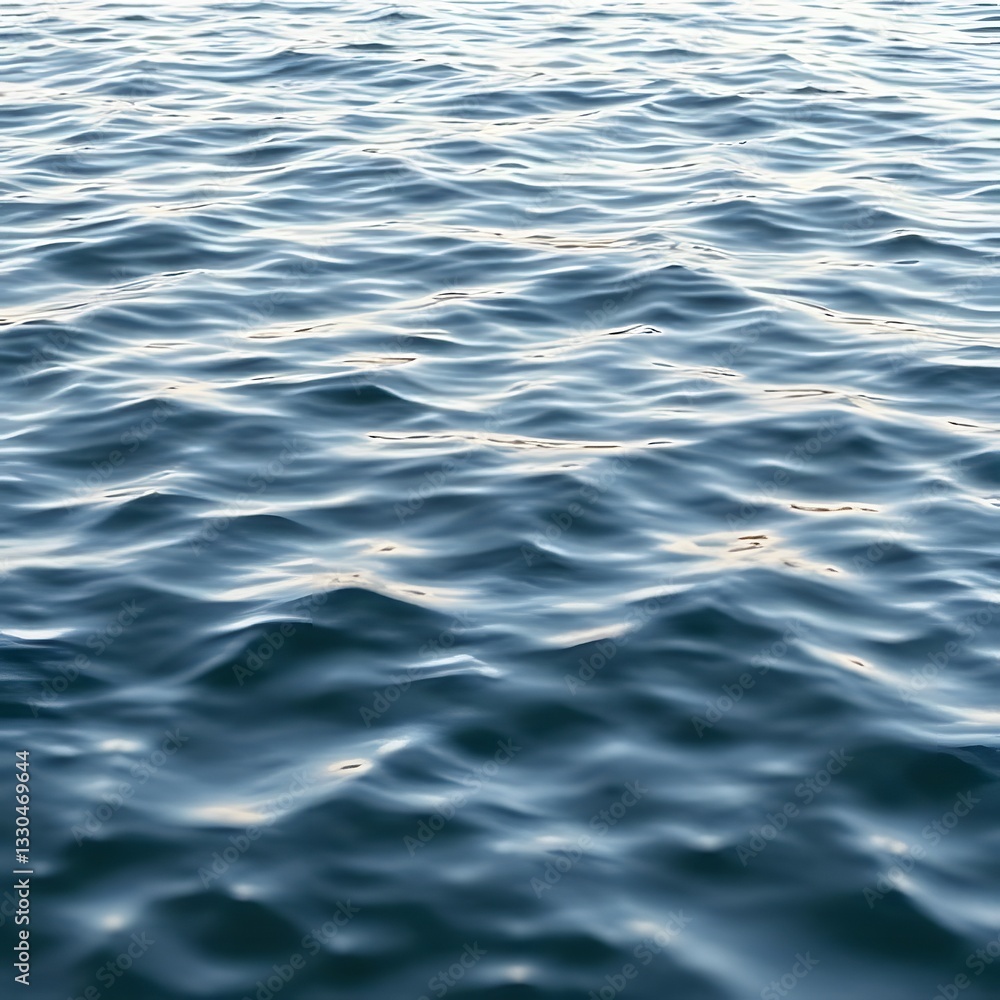 Naklejka premium Close-up of textured, rippling blue water surface. Ocean waves, sea texture, water pattern, natural background.