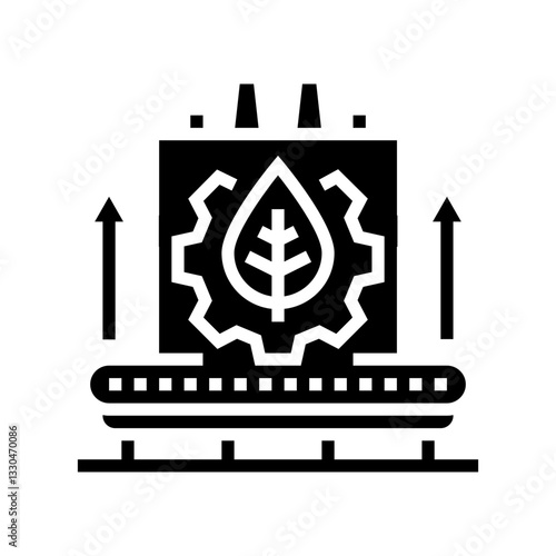sustainable manufacturing industry glyph icon vector illustration