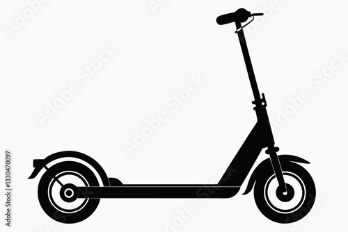 electric scooter line art silhouette vector illustration