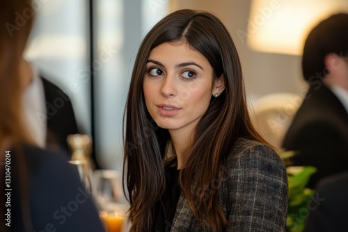Wallpaper Mural A businesswoman networking at a professional event Torontodigital.ca