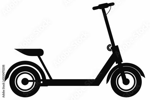 electric scooter line art silhouette vector illustration