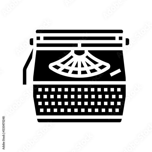 typewriter industry glyph icon vector illustration