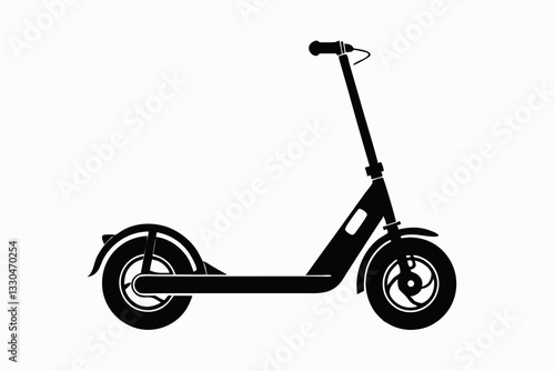 electric scooter line art silhouette vector illustration