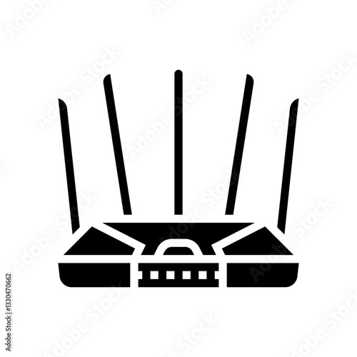 wireless router industry glyph icon vector illustration