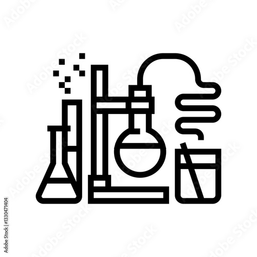 chemical laboratory industry line icon vector illustration