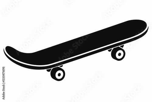 skateboard line art silhouette vector illustration