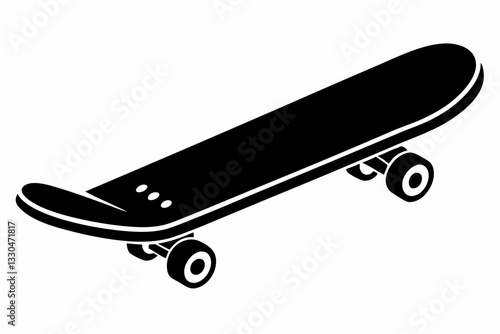 skateboard line art silhouette vector illustration