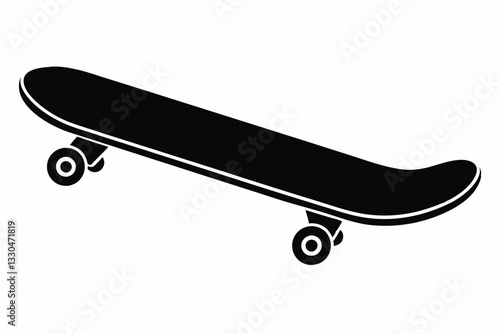 skateboard line art silhouette vector illustration