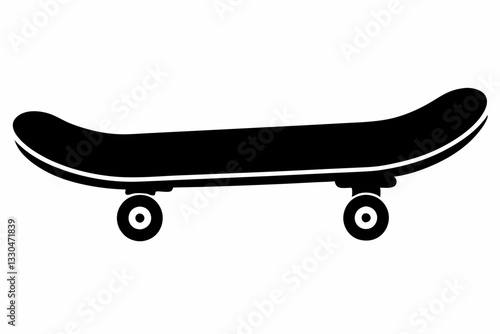 skateboard line art silhouette vector illustration