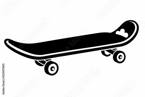 skateboard line art silhouette vector illustration