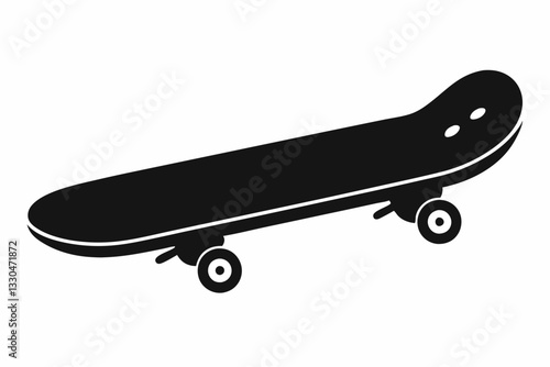 skateboard line art silhouette vector illustration