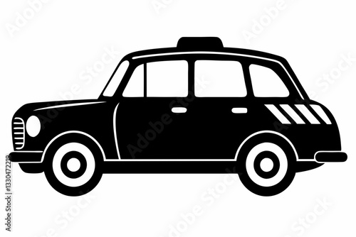 Wallpaper Mural taxi line art silhouette vector illustration Torontodigital.ca