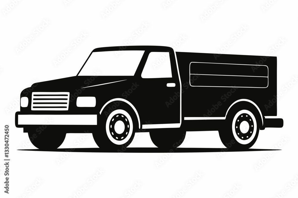 truck line art silhouette vector illustration truck line art silhouette vector illustration