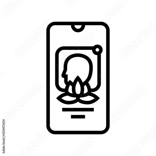 digital mental health platform healthcare innovation line icon vector illustration