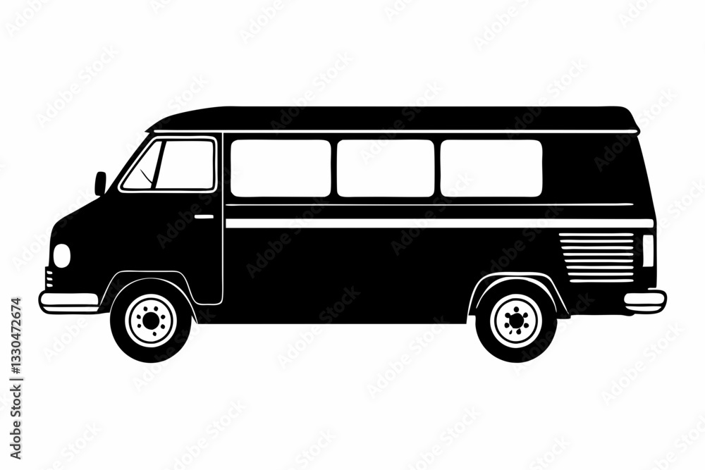van line art silhouette vector illustration van line art silhouette vector illustration