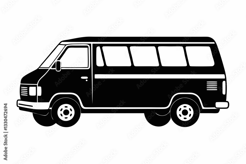 van line art silhouette vector illustration van line art silhouette vector illustration
