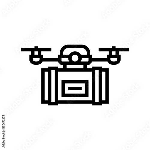 drones for delivery industry line icon vector illustration