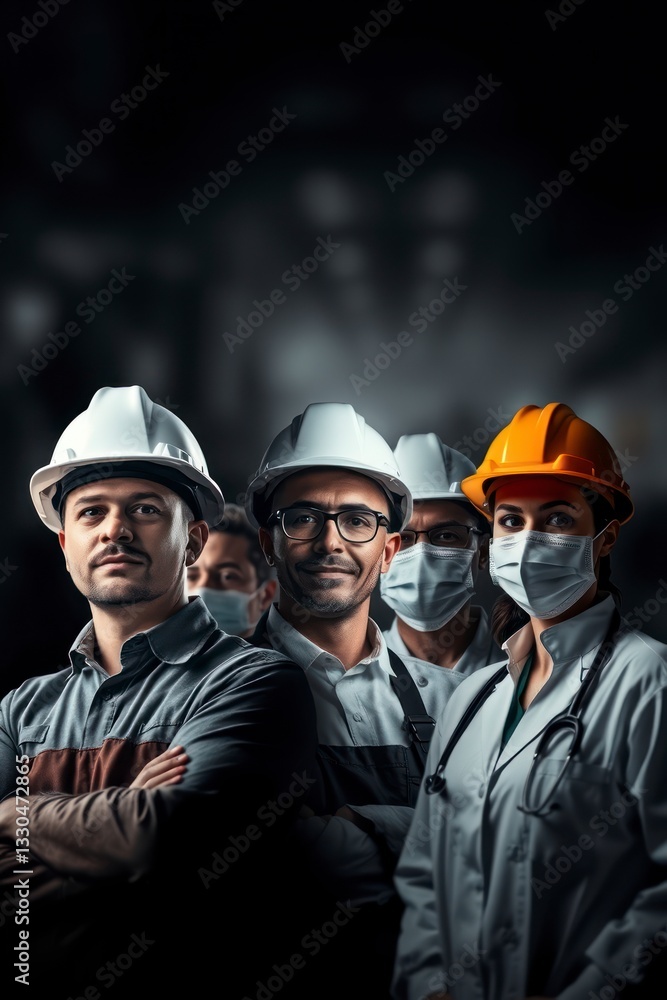 Essential Workers United Safety First Teamwork Essential Workers United Safety First Teamwork