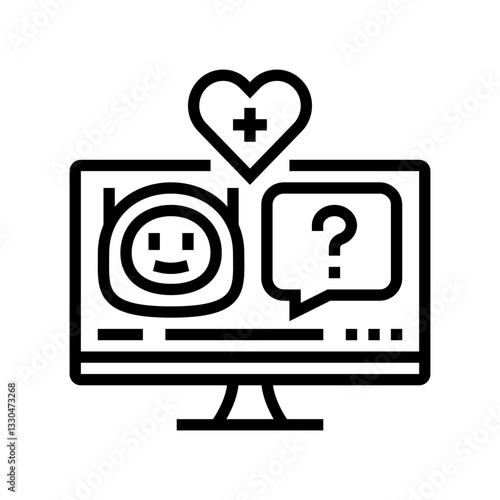 health chatbot healthcare innovation line icon vector illustration