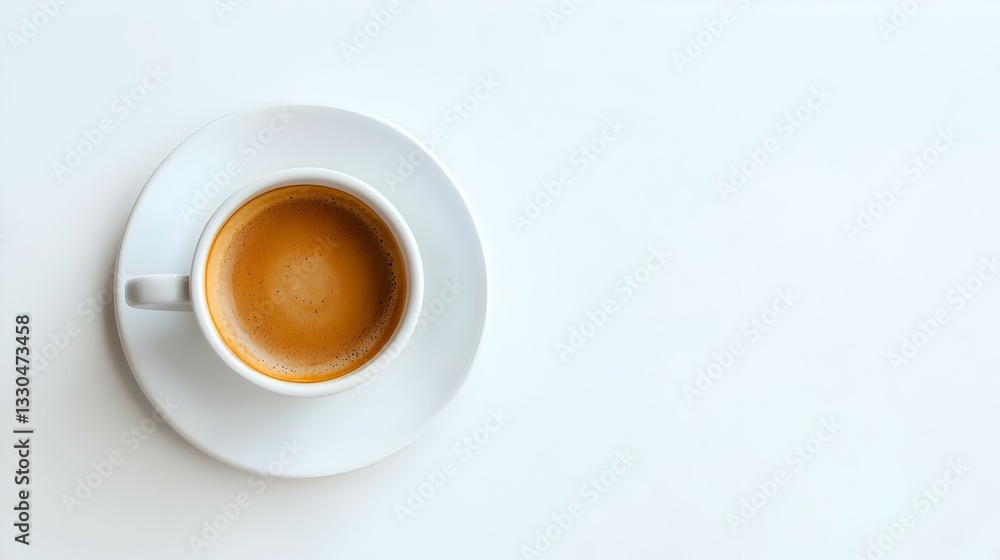 Cappuccino coffee in a white coffee cup without Cappuccino coffee in a white coffee cup without