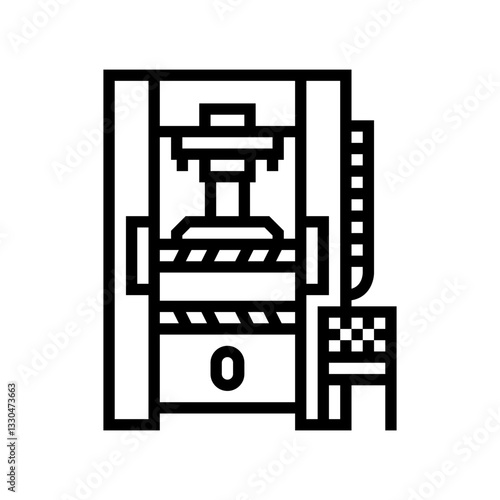 hydraulic press industry line icon vector illustration