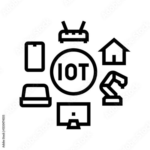 internet of things iot devices line icon vector illustration