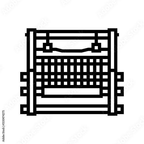 manual loom industry line icon vector illustration