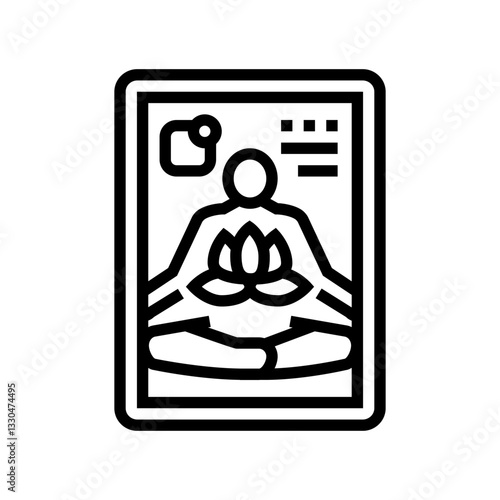 meditation app smart home line icon vector illustration