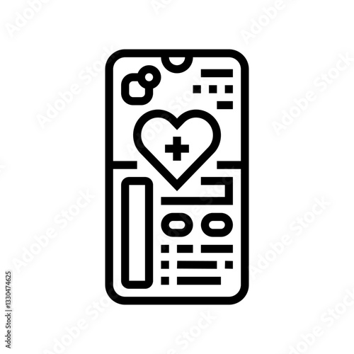 mobile health app healthcare innovation line icon vector illustration