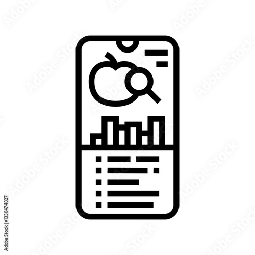 nutritional tracking app healthcare innovation line icon vector illustration