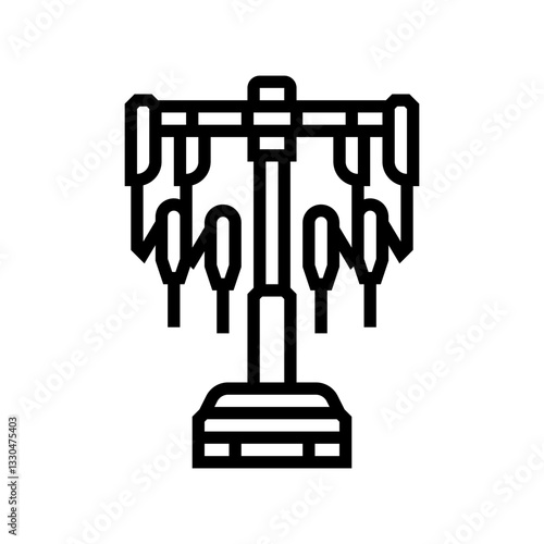 robotic surgery system healthcare innovation line icon vector illustration