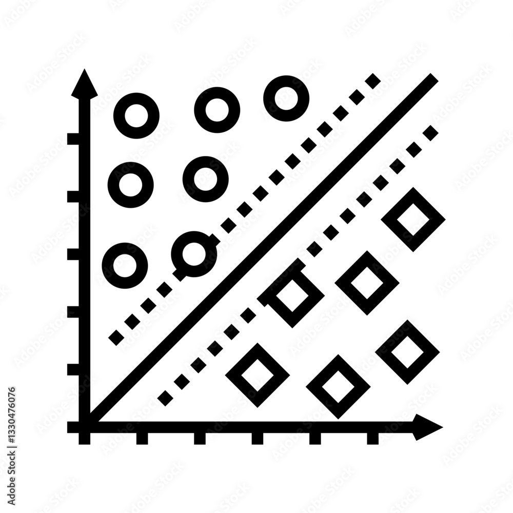 Fototapeta premium support vector machine svm line icon vector illustration