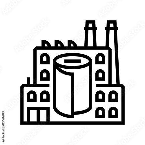 textile factory industry line icon vector illustration