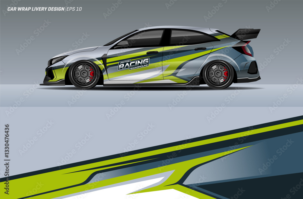 sporty car livery graphic vector. striping racing car wrap livery design sporty car livery graphic vector. striping racing car wrap livery design