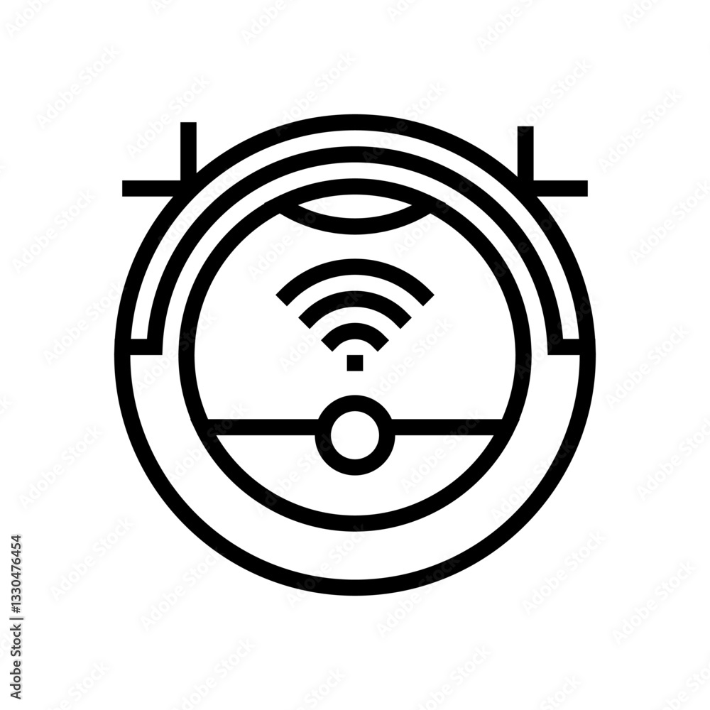 vacuum cleaner smart home line icon vector illustration vacuum cleaner smart home line icon vector illustration