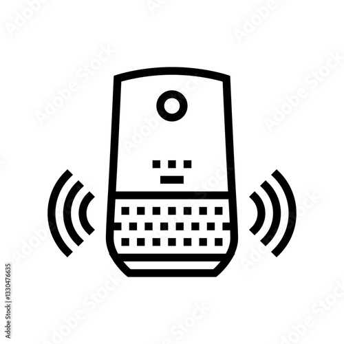 voice controlled assistant smart home line icon vector illustration