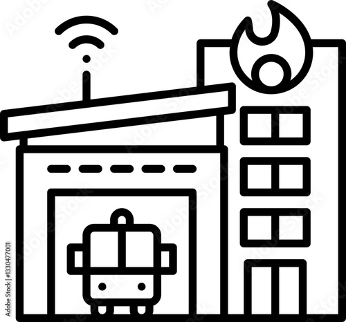 Fire fighter station icon