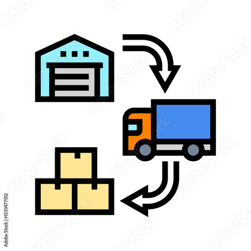 advanced supply chain industry color icon vector illustration