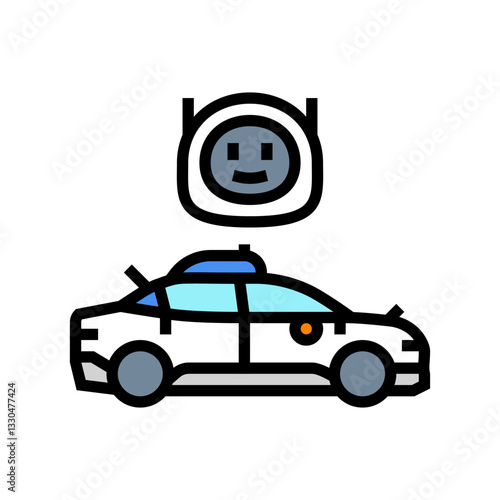 autonomous vehicle industry color icon vector illustration