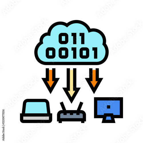 cloud computing industry color icon vector illustration