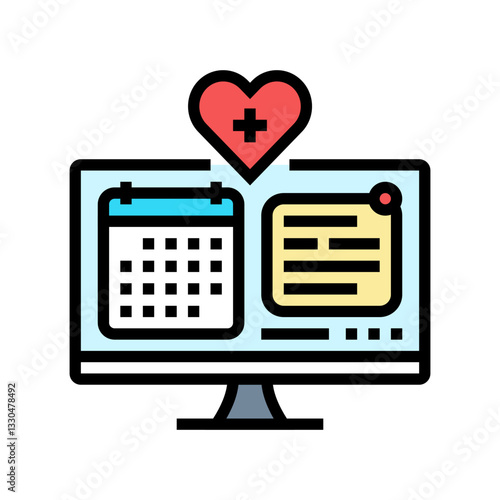 digital health record healthcare innovation color icon vector illustration