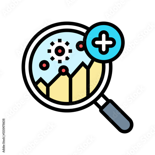 disease prediction algorithm healthcare innovation color icon vector illustration