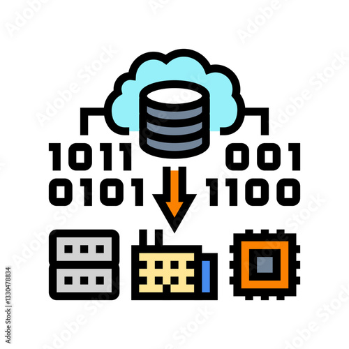 edge computing industry color icon vector illustration