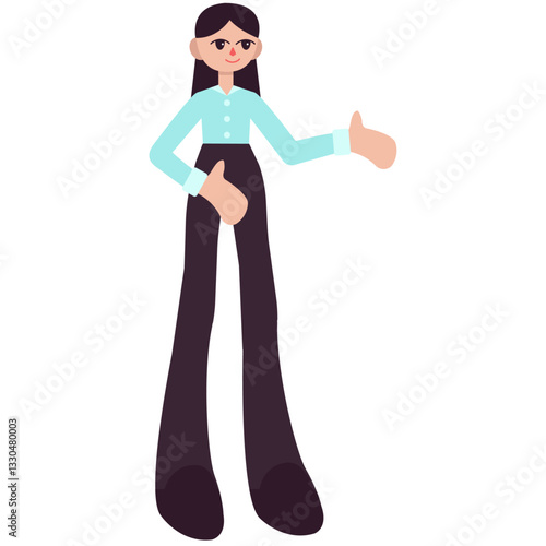 Girl Pointing Vector