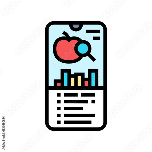 nutritional tracking app healthcare innovation color icon vector illustration